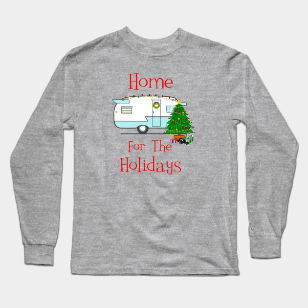 RV Home For The Holidays Long Sleeve T-Shirt by CoastalDesignStudios